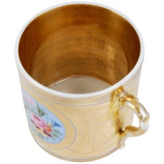 Porcelain Coffee Cup & Saucer, France By Vieux Paris, 1800-1815