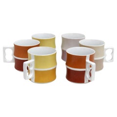 Porcelain Coffee Cups B 'Chromatics' by Arzberg, 1971