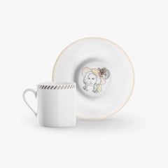 Porcelain Coffee Cup and Gold, Parisian Style "Marie Antoinette"
