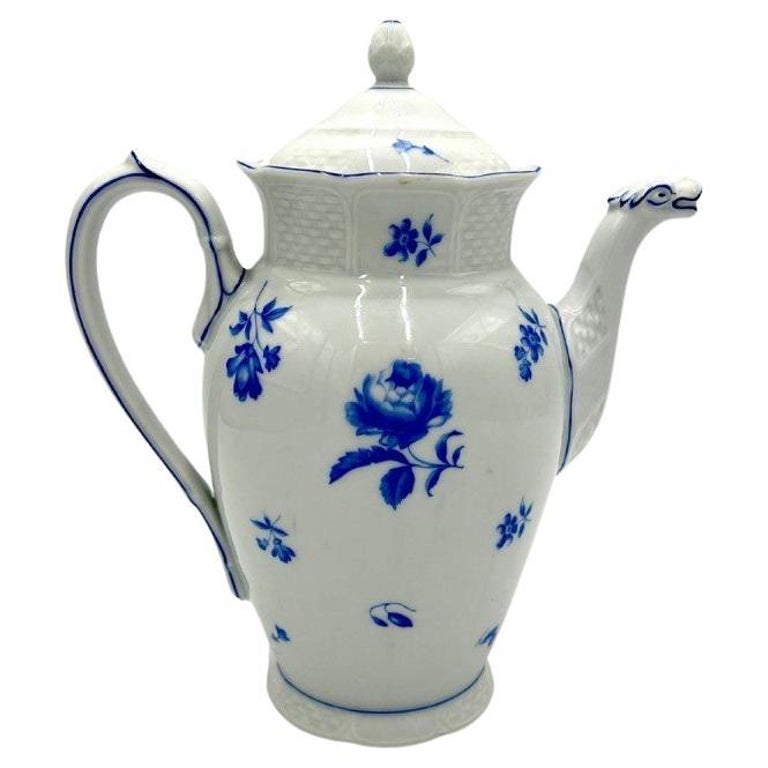 Antique Royal Copenhagen Blue Flower Braided coffee pot. Model number  10/8189.