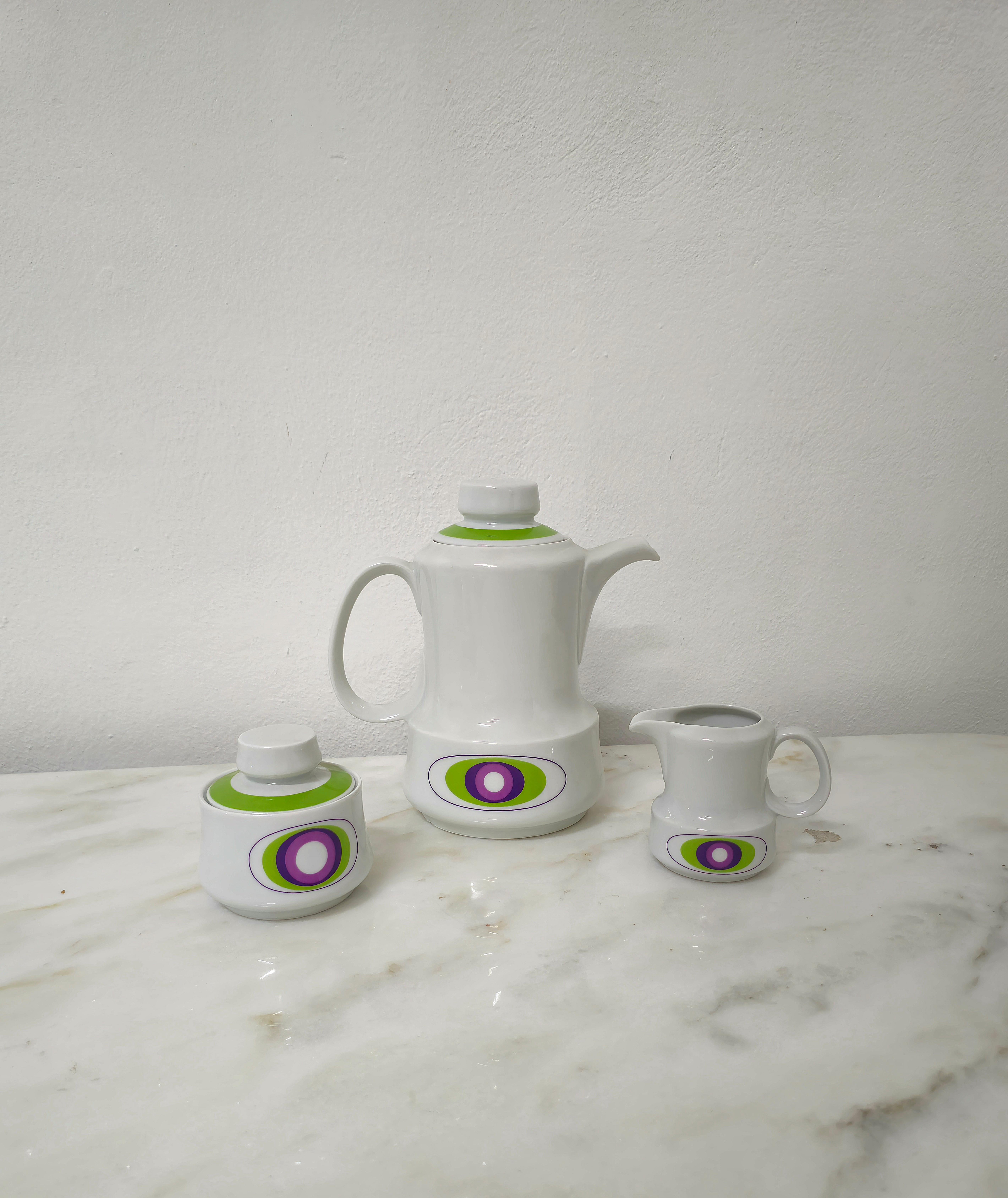 Porcelain Coffee Service Bavaria Midcentury Modern German Design 1970s  In Good Condition For Sale In Palermo, IT