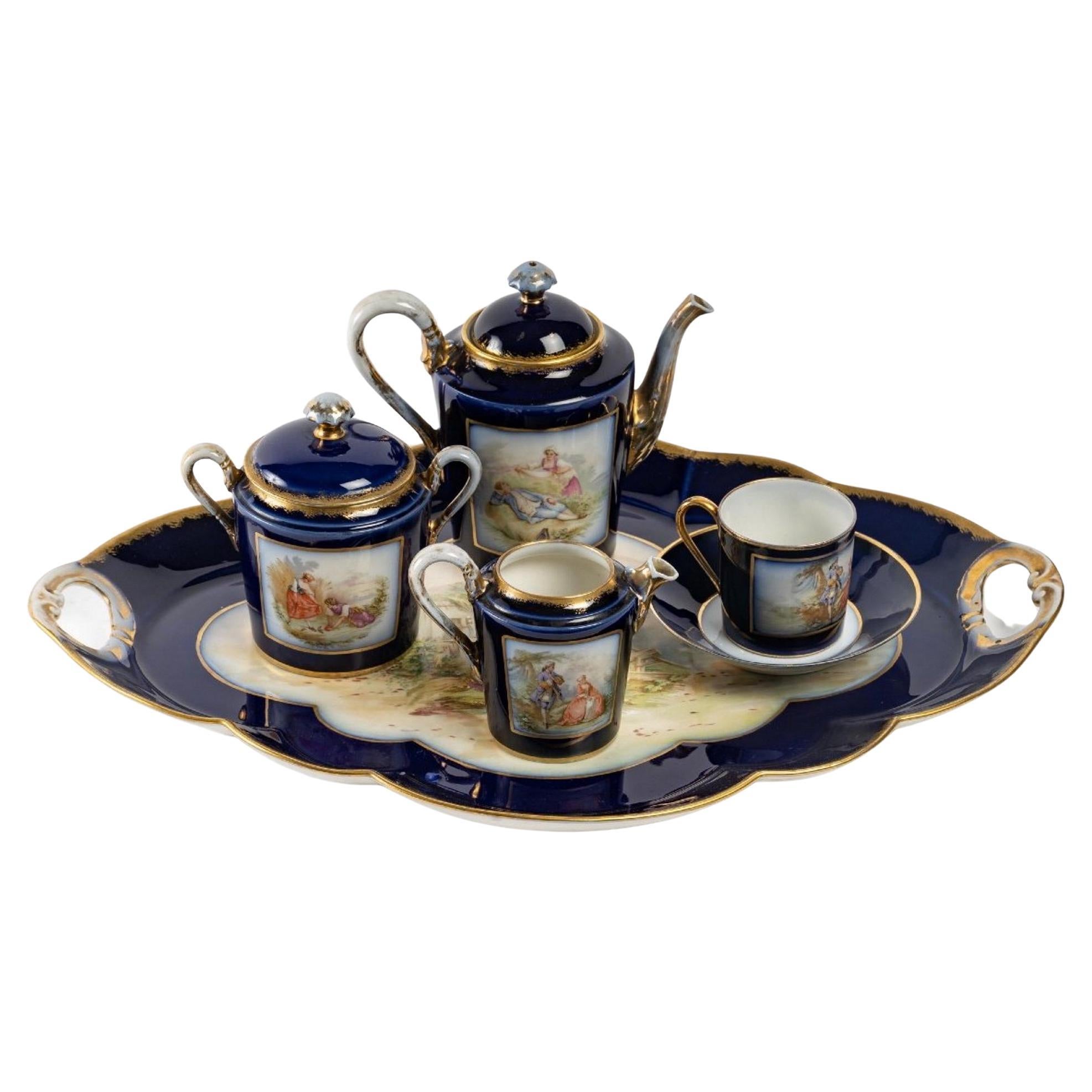 Porcelain Coffee Service in the Sèvres Taste