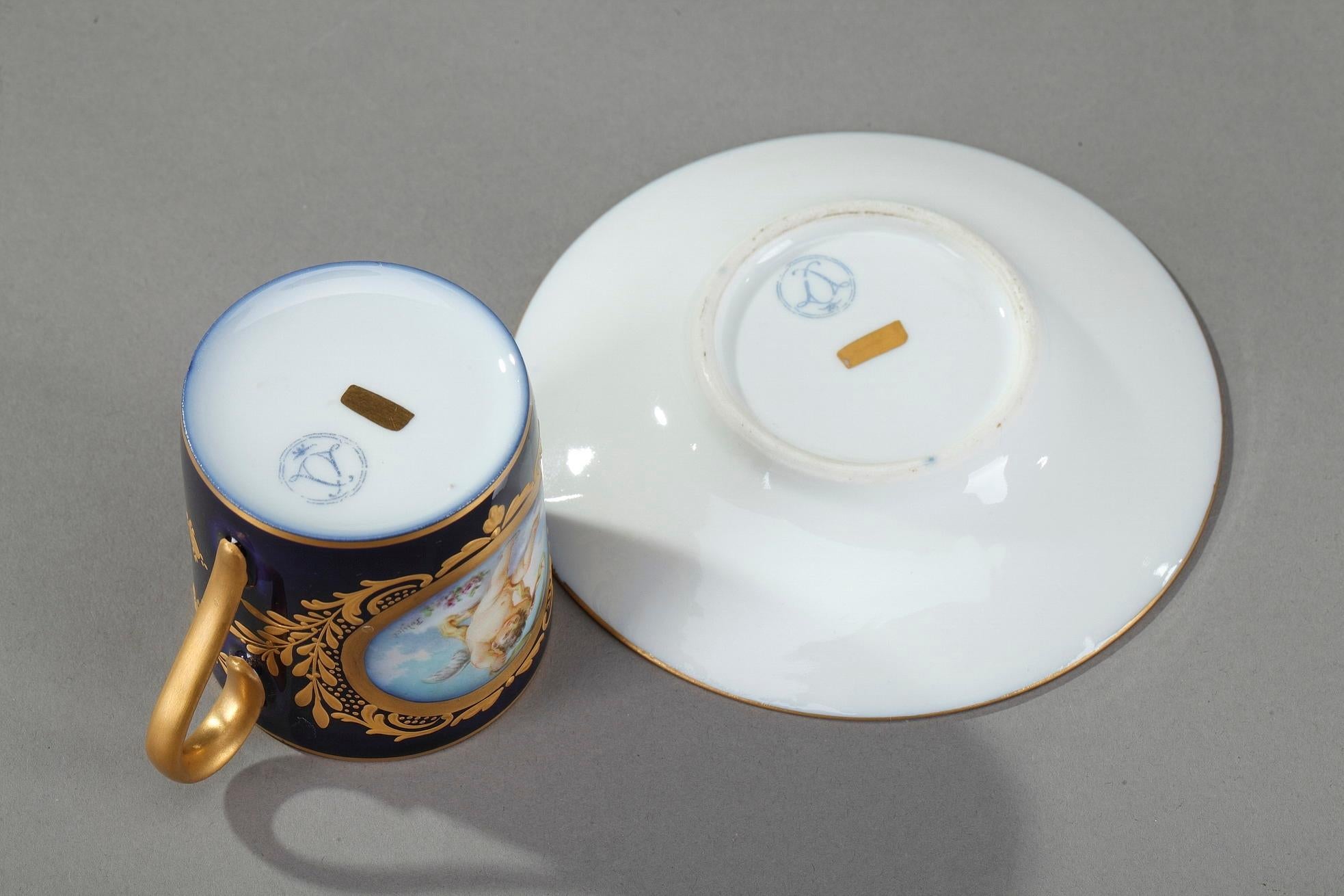 Porcelain Coffee Service with Mythological Scenes in Sevres Taste 11