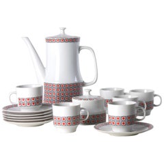 Retro Porcelain Coffee Set, Czechoslovakia, circa 1960