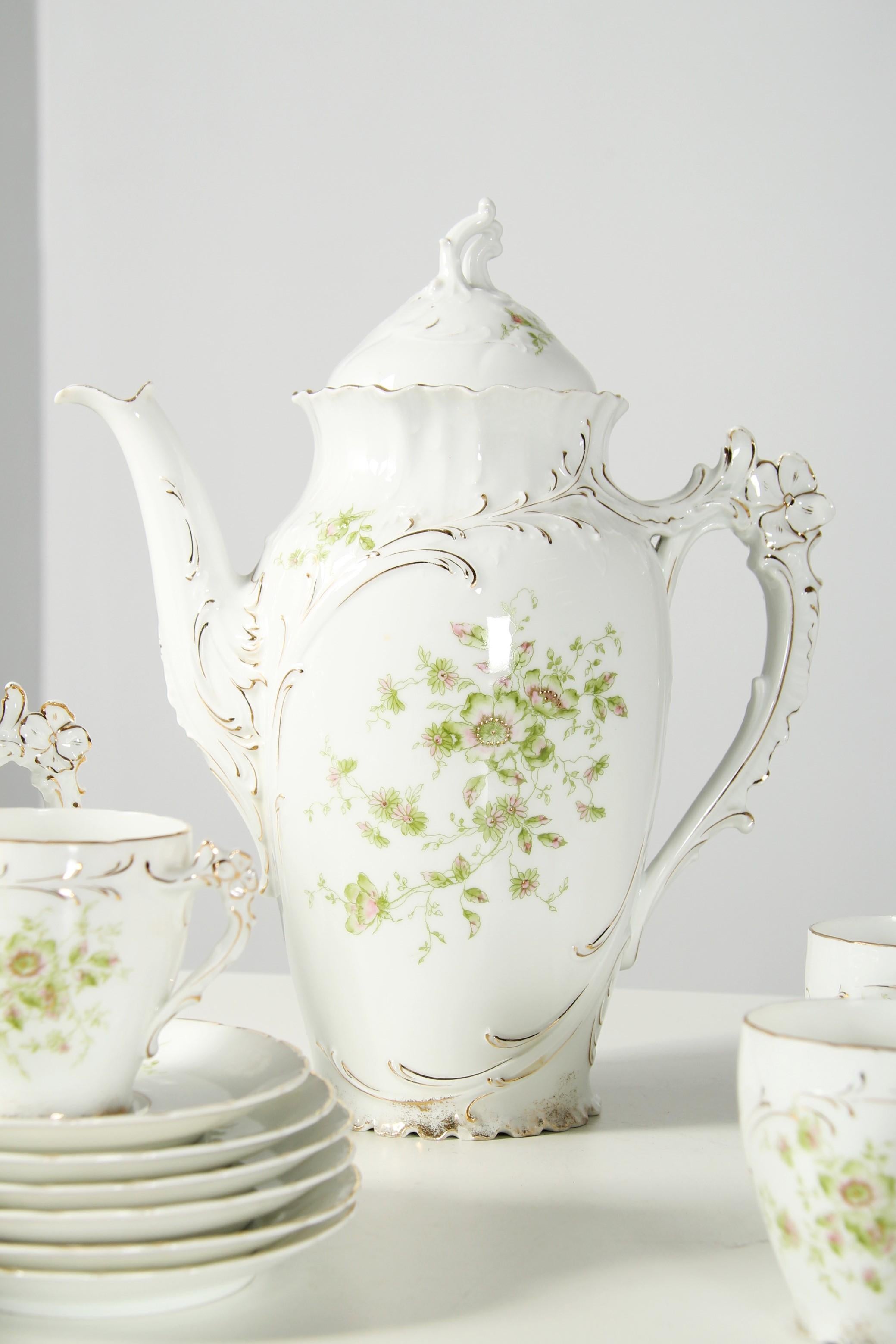 Juego de café de porcelana para 6 personas de Jaeger, Thomas & Co. Porcelana en venta
