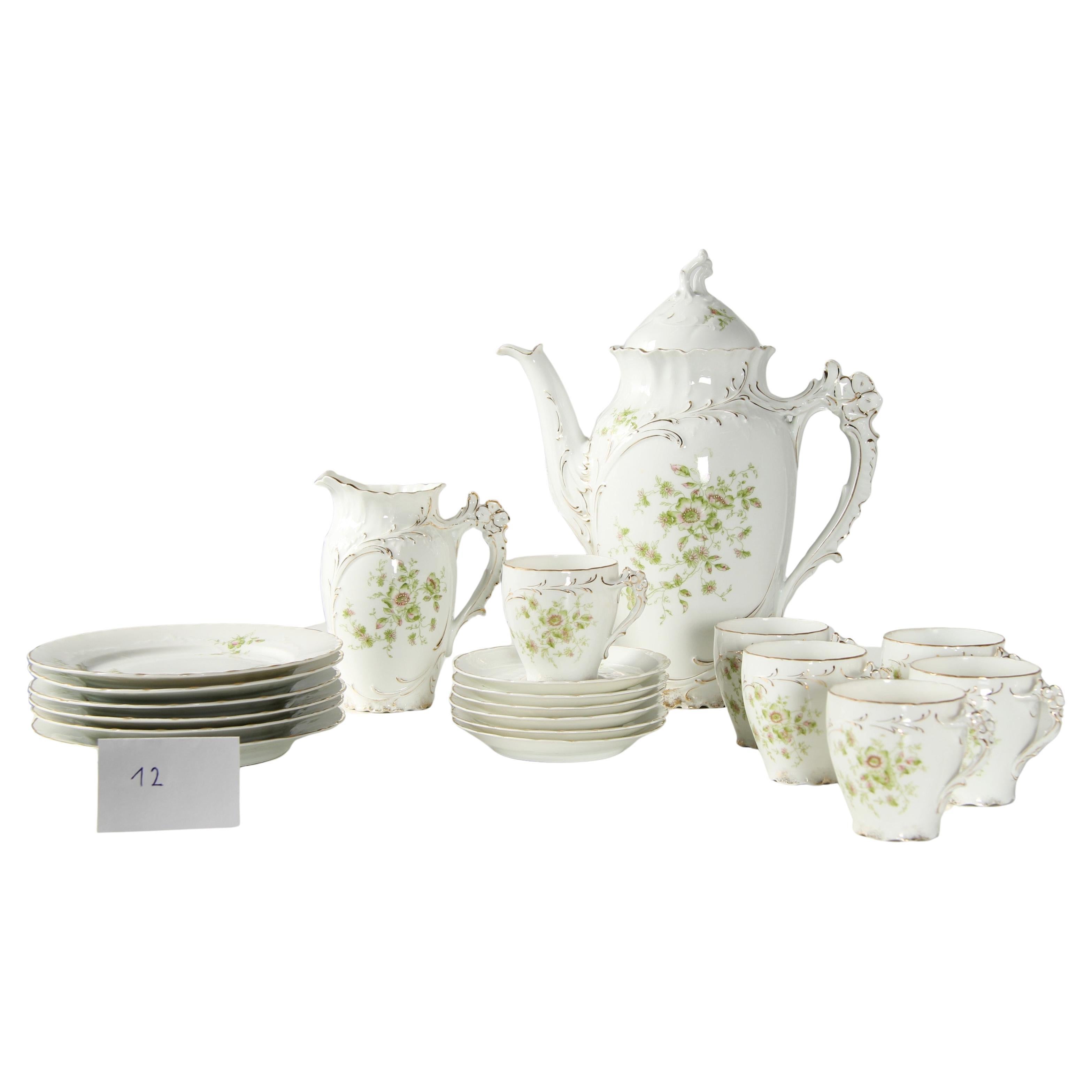 Juego de café de porcelana para 6 personas de Jaeger, Thomas & Co. en venta