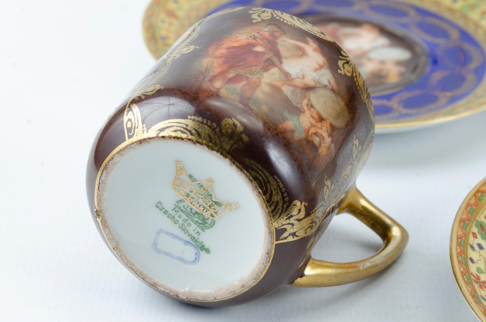 Peint à la main Service  caf porcelaine en vente