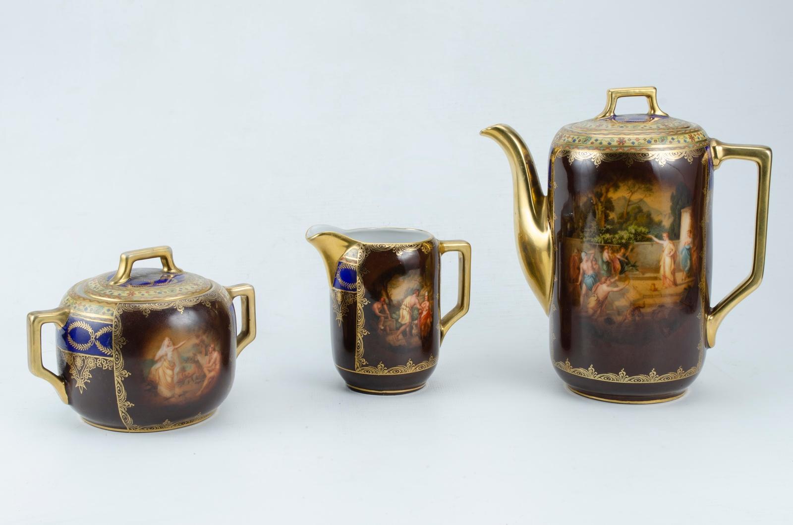 Czech Porcelain Coffee Set For Sale