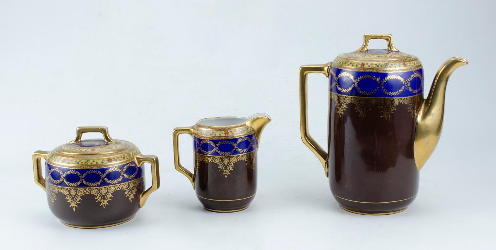 Porzellan-Kaffee-Set (Mitte des 20. Jahrhunderts) im Angebot