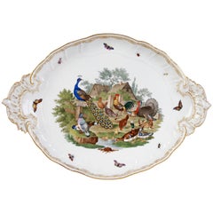 Porcelain coffee set with images of poultry KPM 1870s