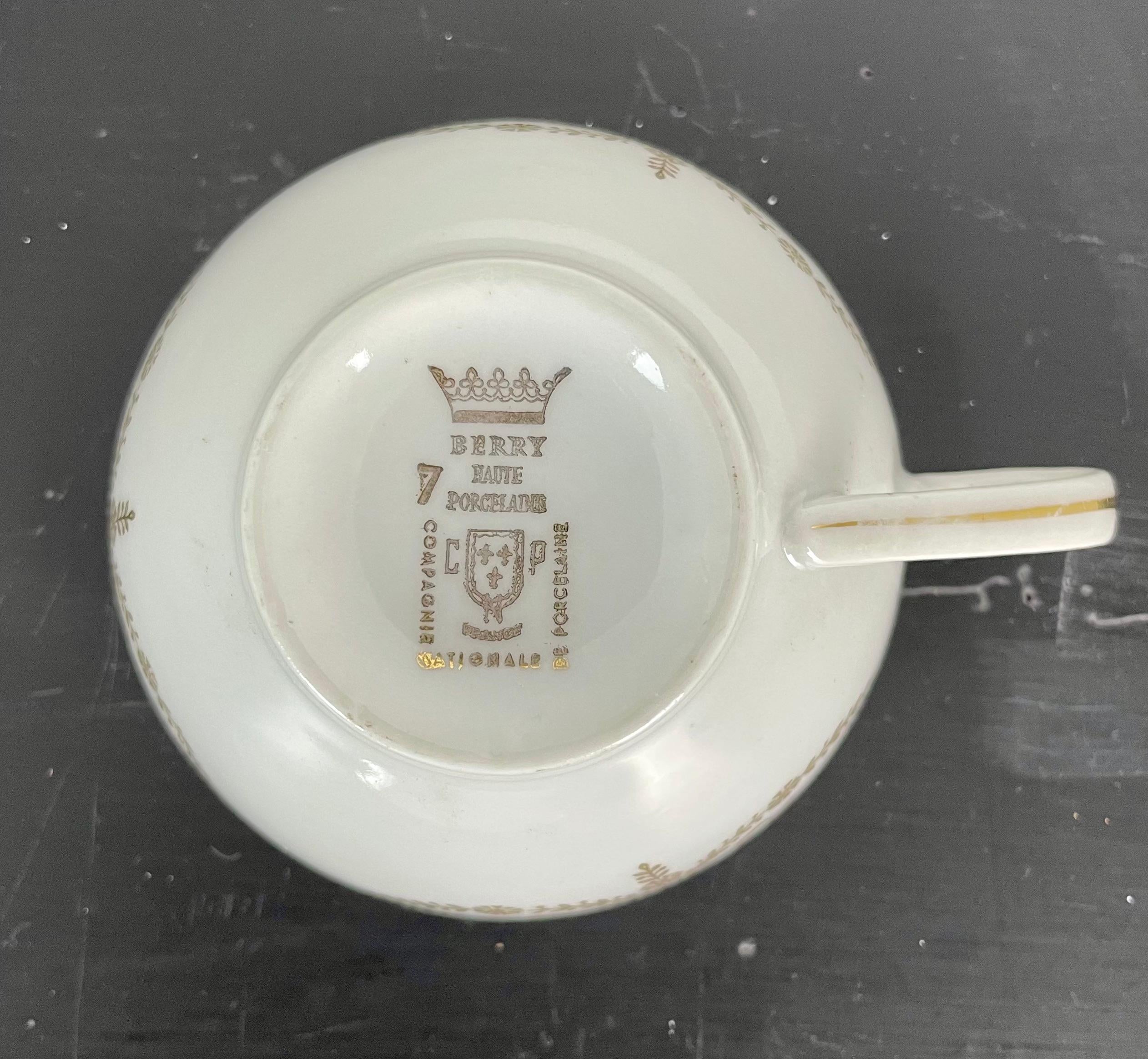 Porcelain French porcelain Coffee / Tea Service for 10 People For Sale