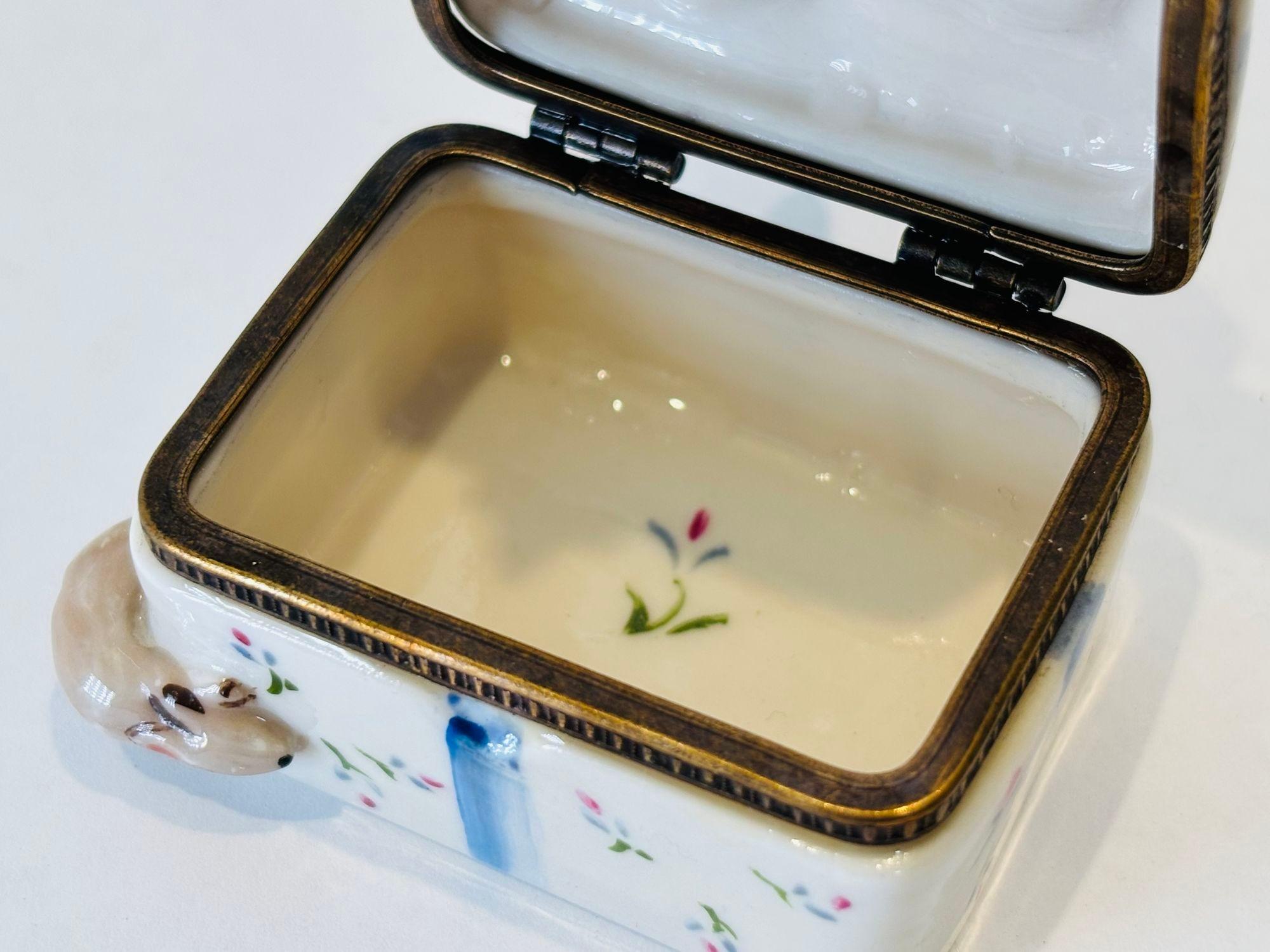 Caja de porcelana coleccionable Gato con ratón en venta 6
