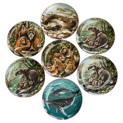 Porcelain Collectible Wall Plates "World Wildlife Fund" By Heinrich, Germany 