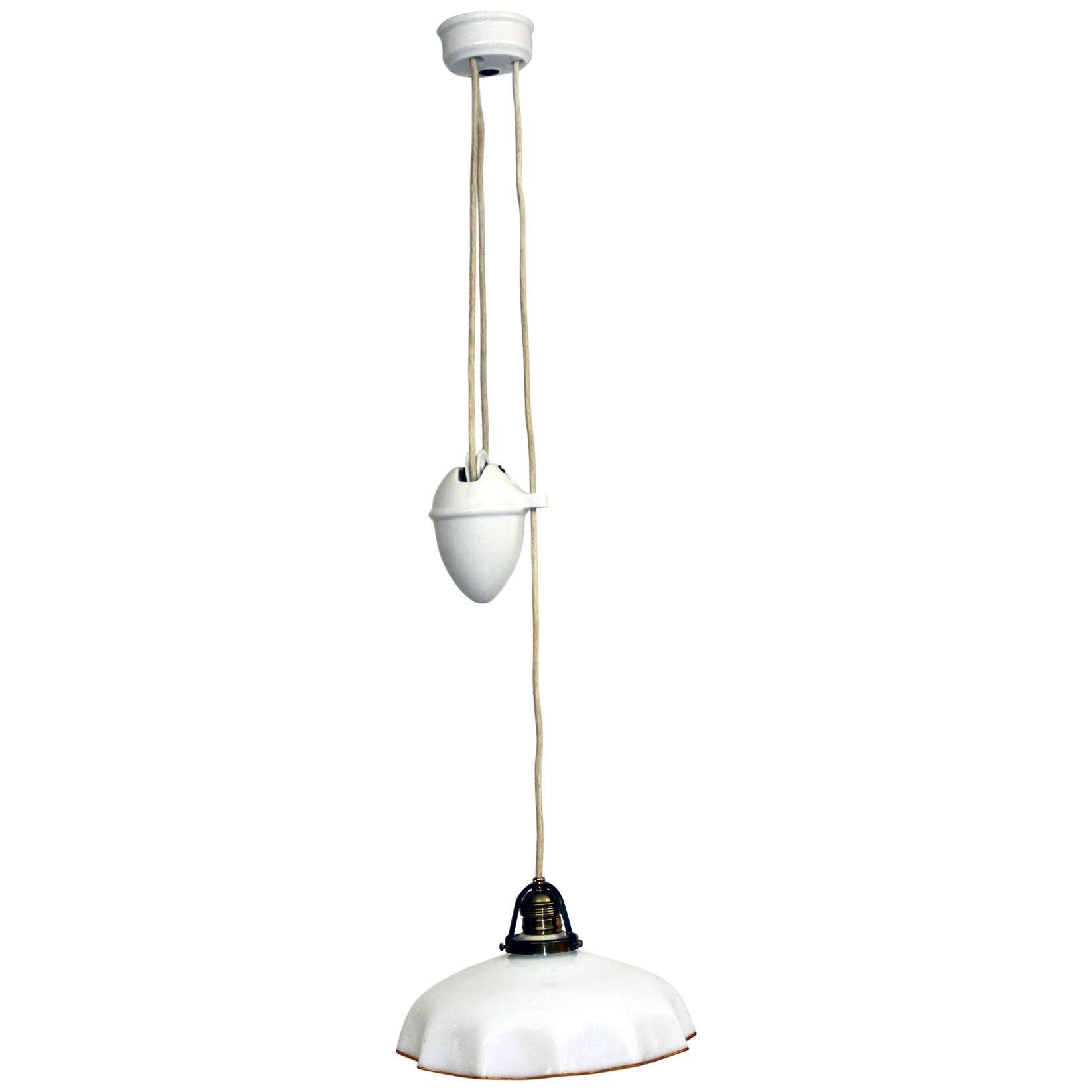 Porcelain Counterweight Lamp, 1910s For Sale