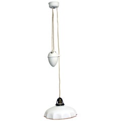 Antique Porcelain Counterweight Lamp, 1910s