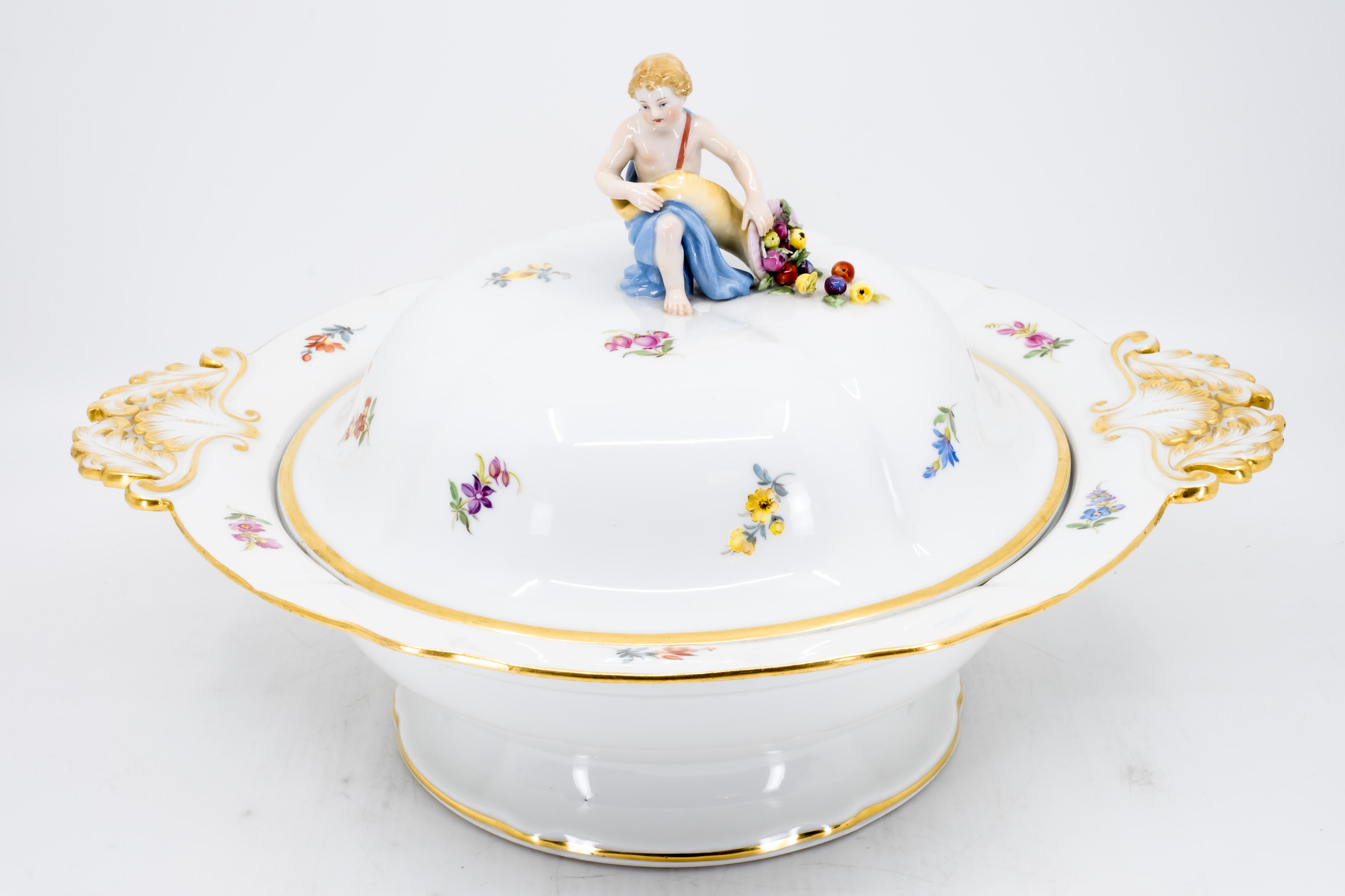 German Porcelain Covered Bowl For Sale
