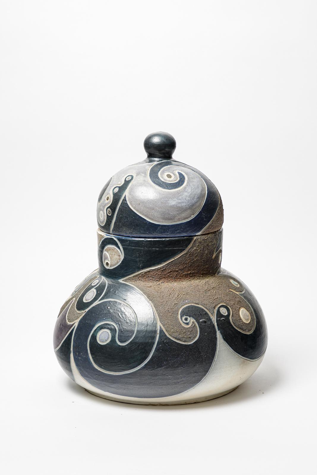 Vaso rivestito in porcellana di Georges Martin,  circa 1970-1980. In condizioni ottime in vendita a Saint-Ouen, FR