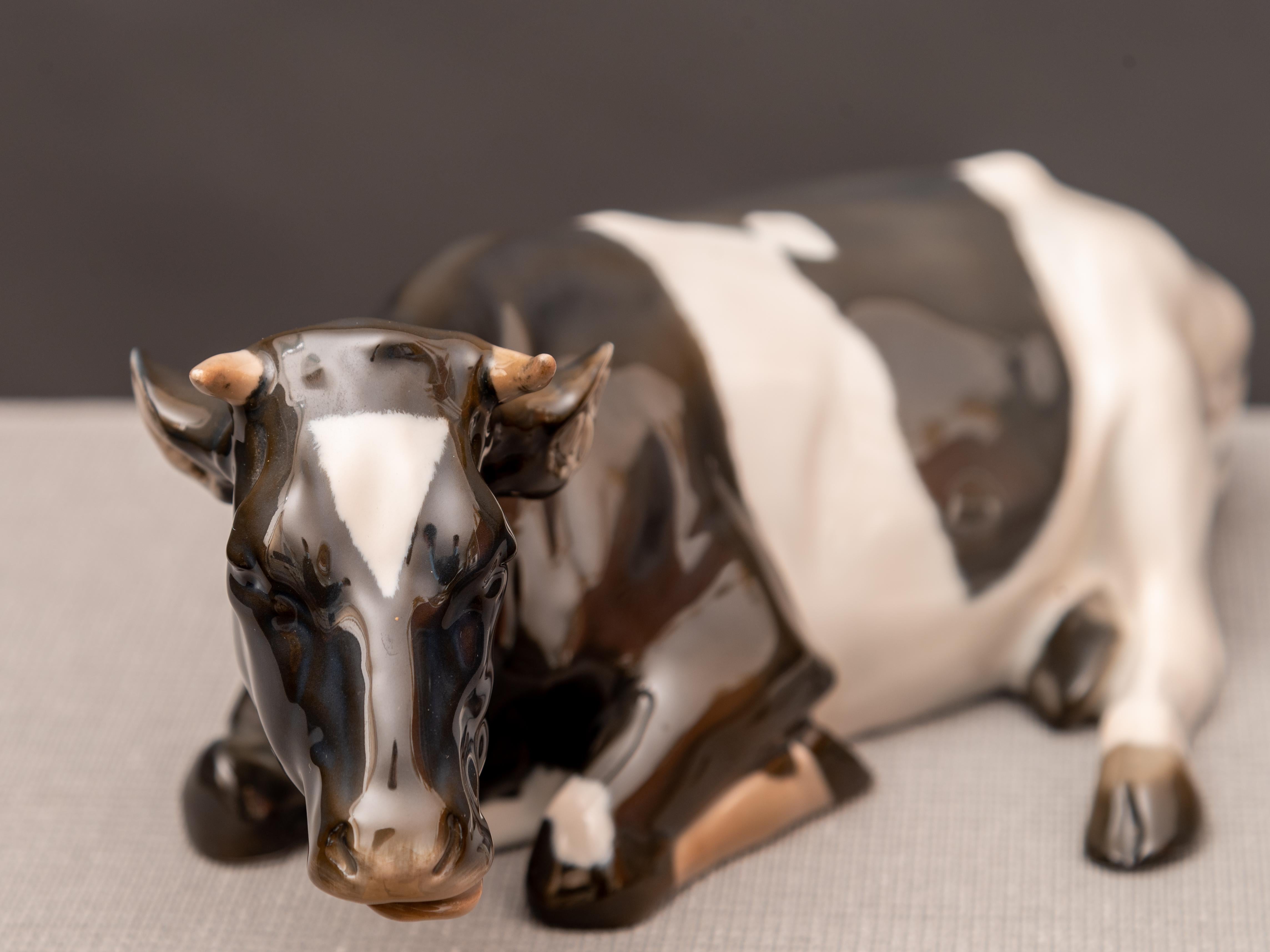 Country Porcelain Cow Statue for Rosenthal