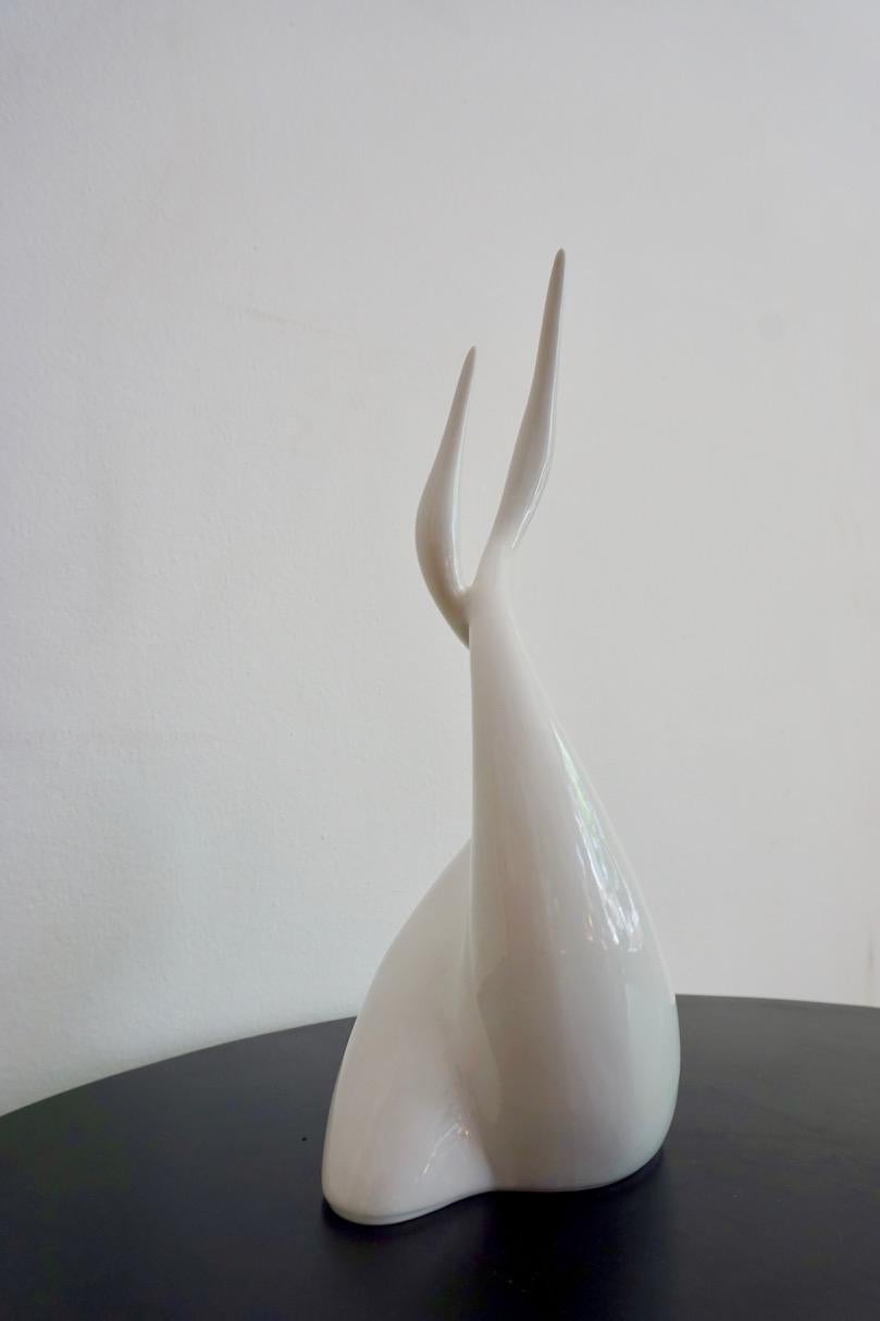 Porcelain cranes sculpture by Jaroslav Ježek for Royal Dux Porcelain, 1960s
Jaroslav Ježek (1923 - 2002) was a leading Czech designer who gained fame for his practical and figural porcelain items. One of the representatives of the Brussels style.