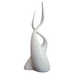 Porcelain Cranes Sculpture by Jaroslav Ježek for Royal Dux Porcelain, 1960s