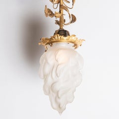 Porcelain, Crystal and Gilt Bronze Pendant, France, Early 20th Century