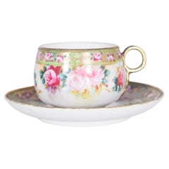 Vintage Porcelain Cup and Saucer, Design from Victorian Era