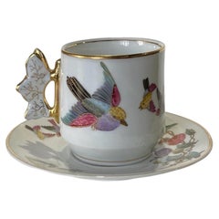 Porcelain - Cup and saucer - Vista Alegre blue - 19th century