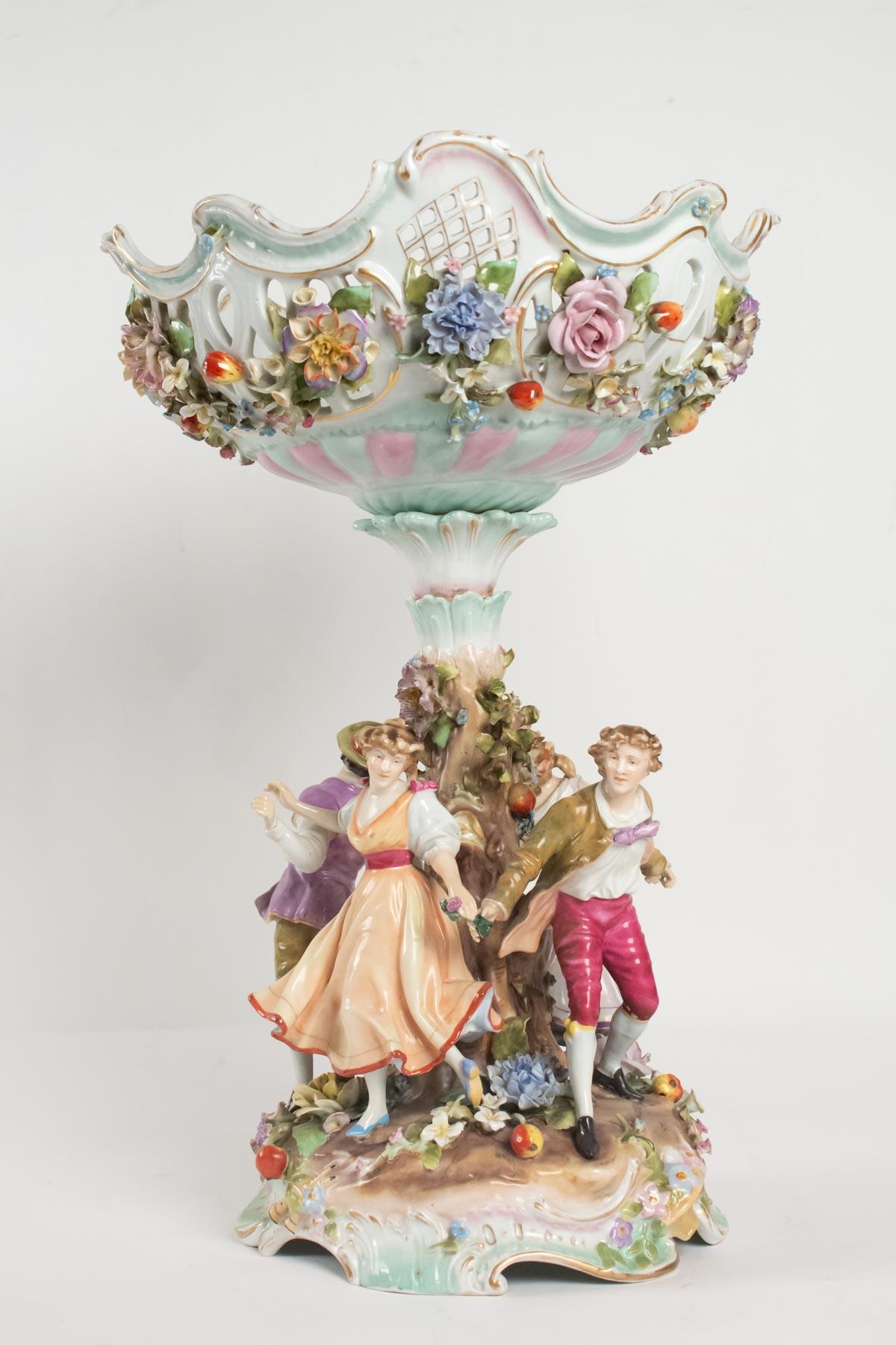 Porcelain Cup, Brand in Bottom, 1900, Spring Dance, Cut Openwork (Porzellan)