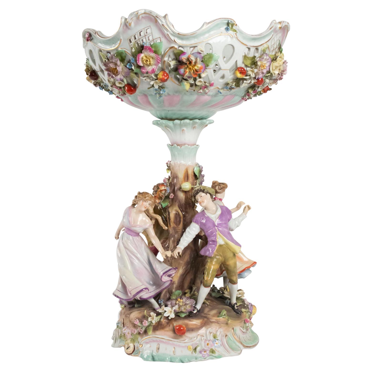Porcelain Cup, Brand in Bottom, 1900, Spring Dance, Cut Openwork
