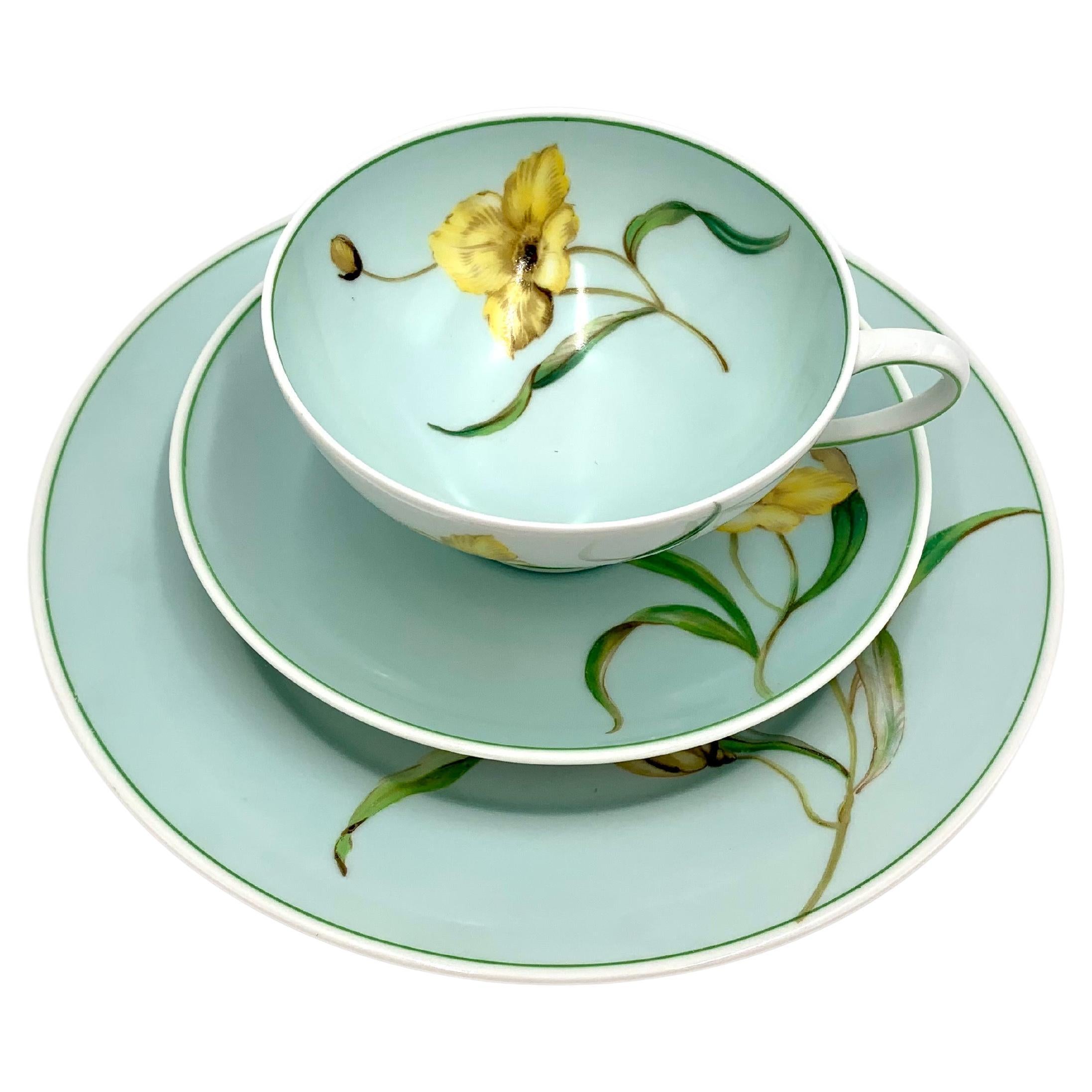 Porcelain Cup with Daffodil Rosenthal, Breakfast Set, Germany