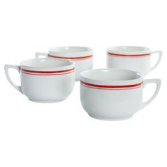 Retro Porcelain Cups, Czechoslovakia 1960s, Set of 4