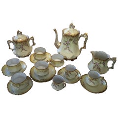 Porcelain de Limoges, France, Tea and Coffee Set Service, circa 1920