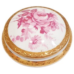 Porcelain De Limoges France Trinket Box 22k Gold Hand Applied Accents