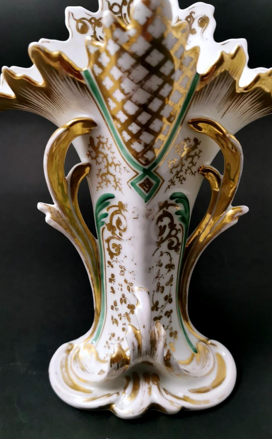 Napoleon III Porcelain De Paris French Wedding Vase For The Church For Sale