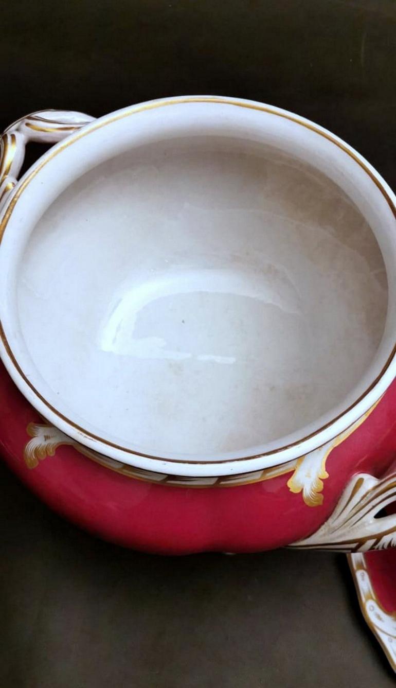 Porcelain De Paris Napoleon III French Soup Tureen 5