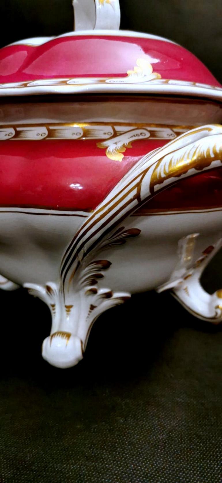 Porcelain De Paris Napoleon III French Soup Tureen 1