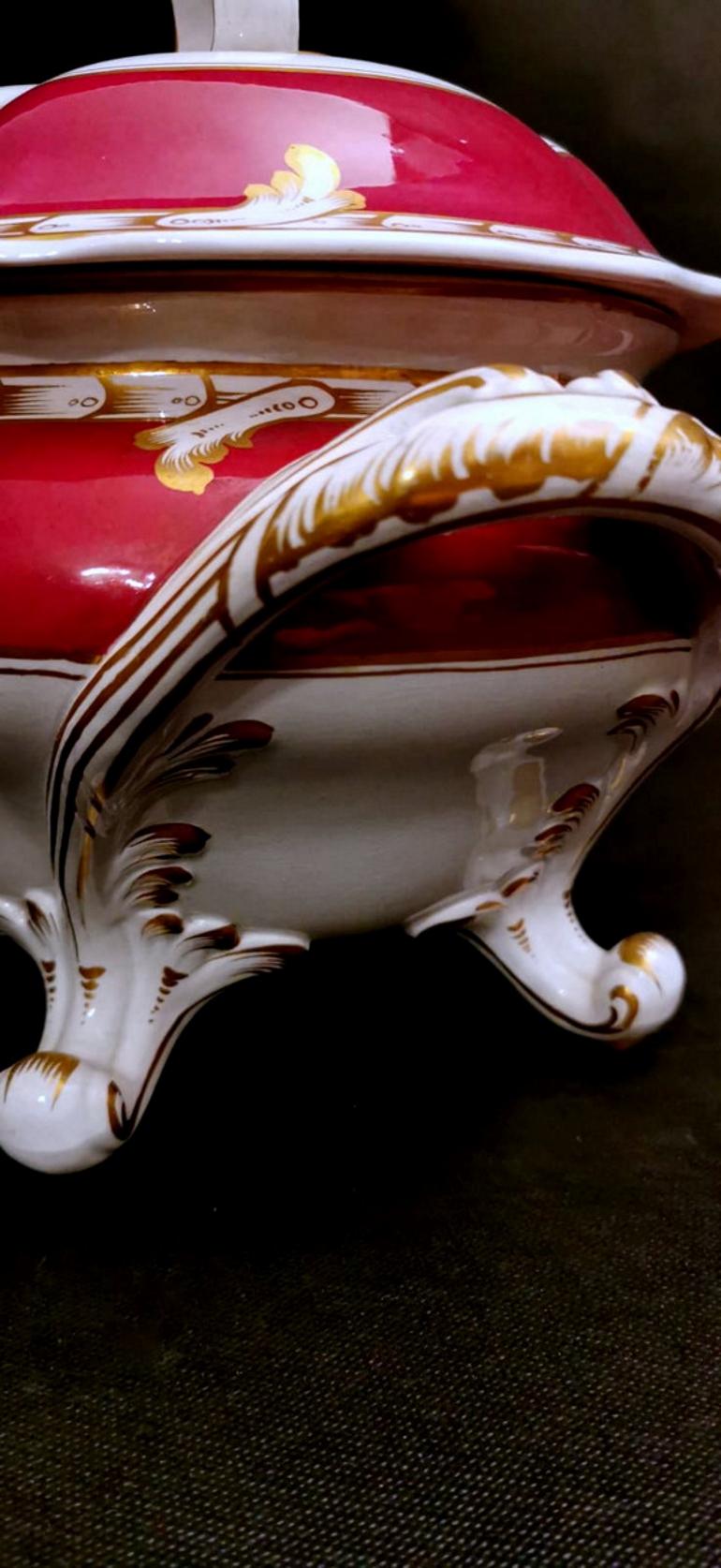 Porcelain De Paris Napoleon III French Soup Tureen 2