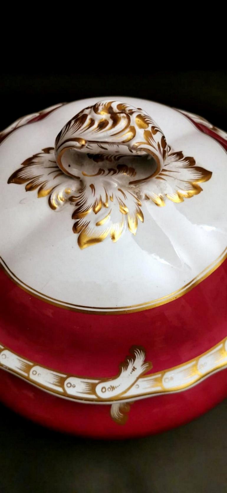 Porcelain De Paris Napoleon III French Soup Tureen 3