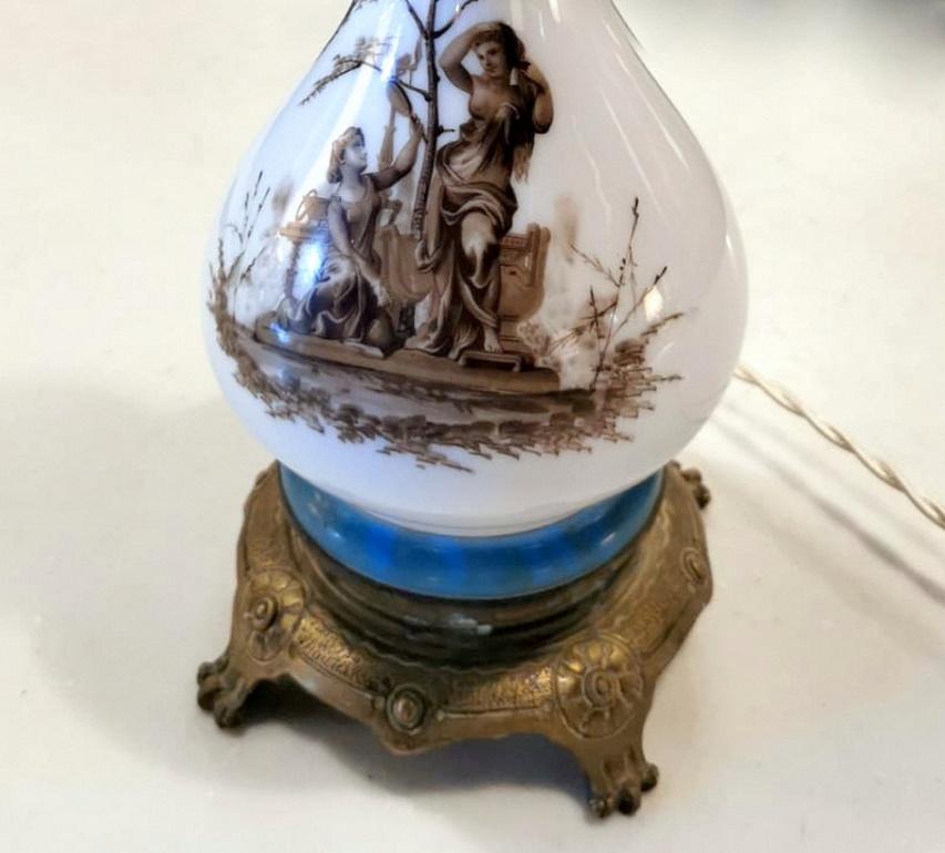 Porcelain De Paris Table Lamp Napoleon III France 'Without Lampshade' 2