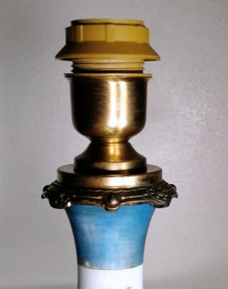 Porcelain De Paris Table Lamp Napoleon III France 'Without Lampshade' 6