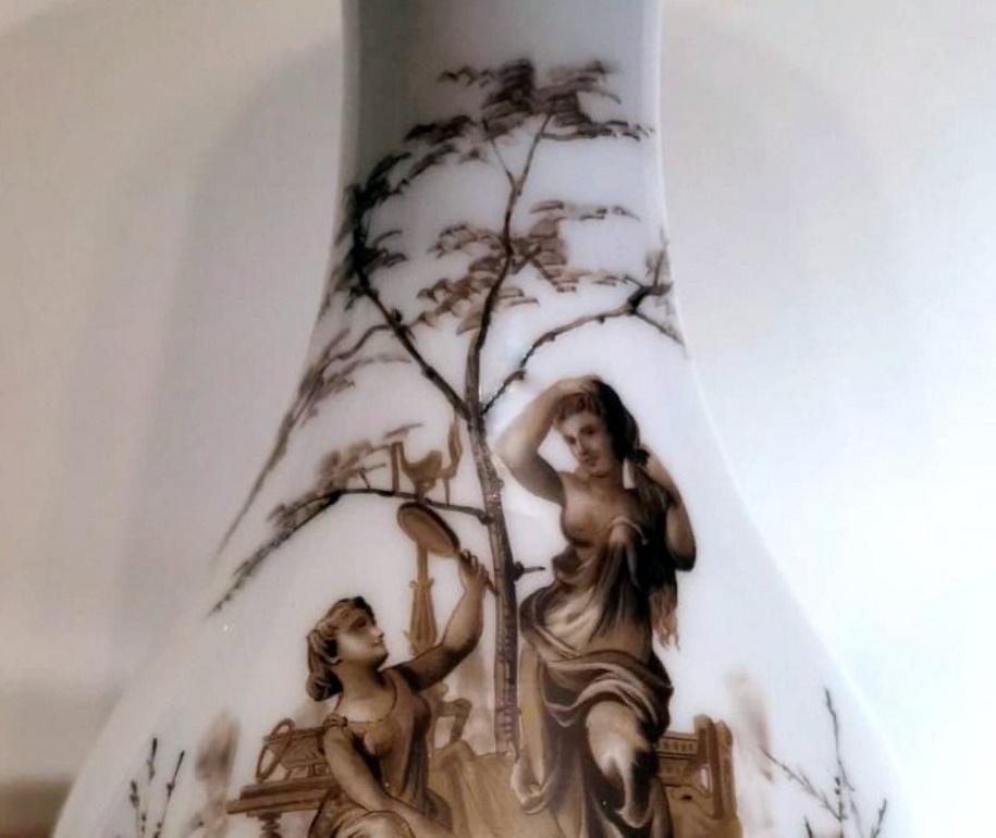 19th Century Porcelain De Paris Table Lamp Napoleon III France 'Without Lampshade'