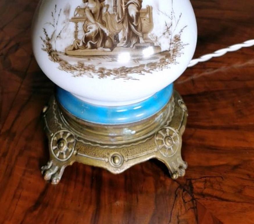 Porcelain De Paris Table Lamp Napoleon III France 'Without Lampshade' 1