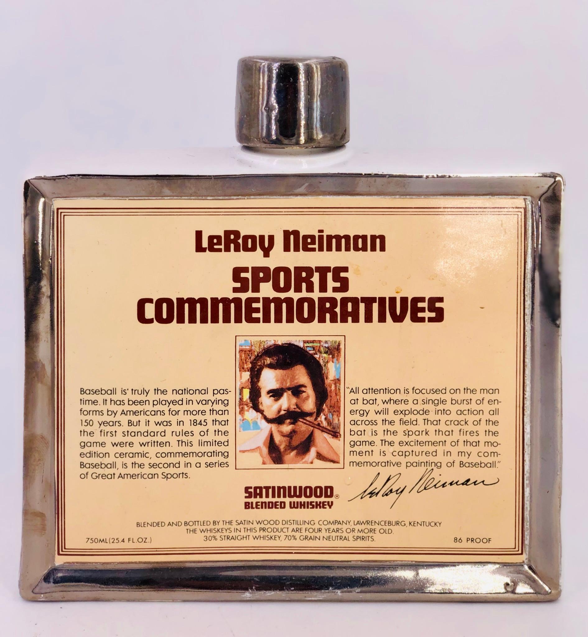 Postmoderno Decanter in porcellana di LeRoy Neiman Serie Decorativa Baseball Memorabillia in vendita
