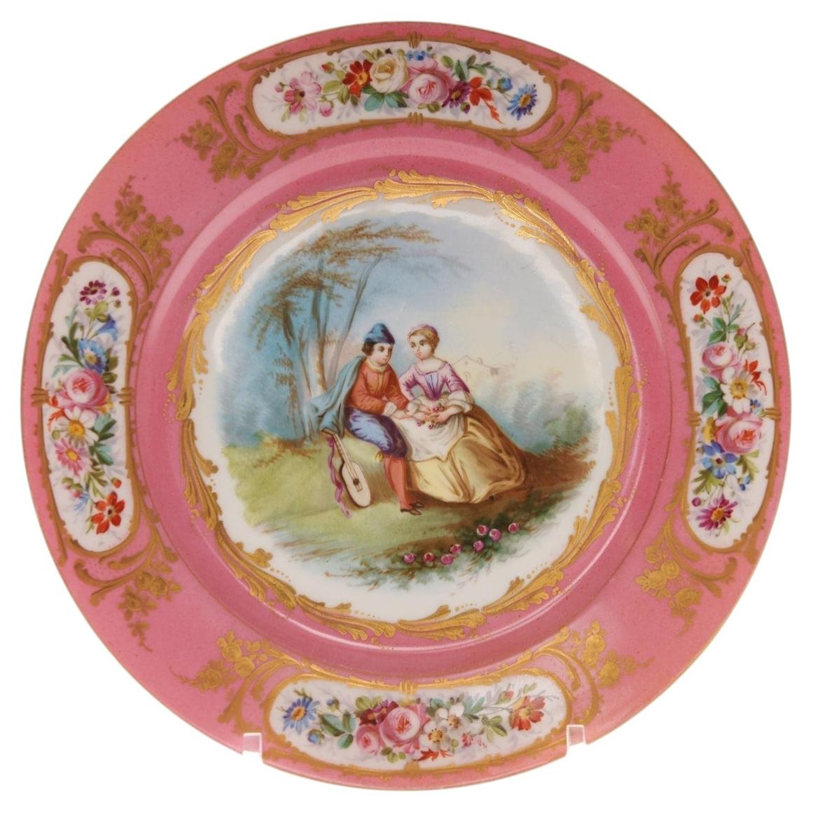 Porcelain Decorative Plate, France, Second Half of 19th Century in vendita
