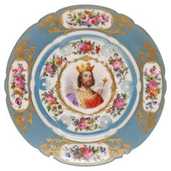 Porcelain Decorative Plate "Louis VII", France, Middle of 19th Century