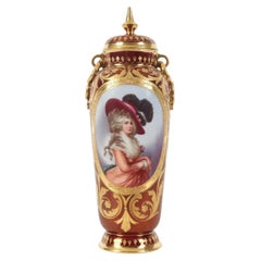 Dekorative Porzellanvase mit einem Porträt von Georgiana Cavendish von Rosenthal
