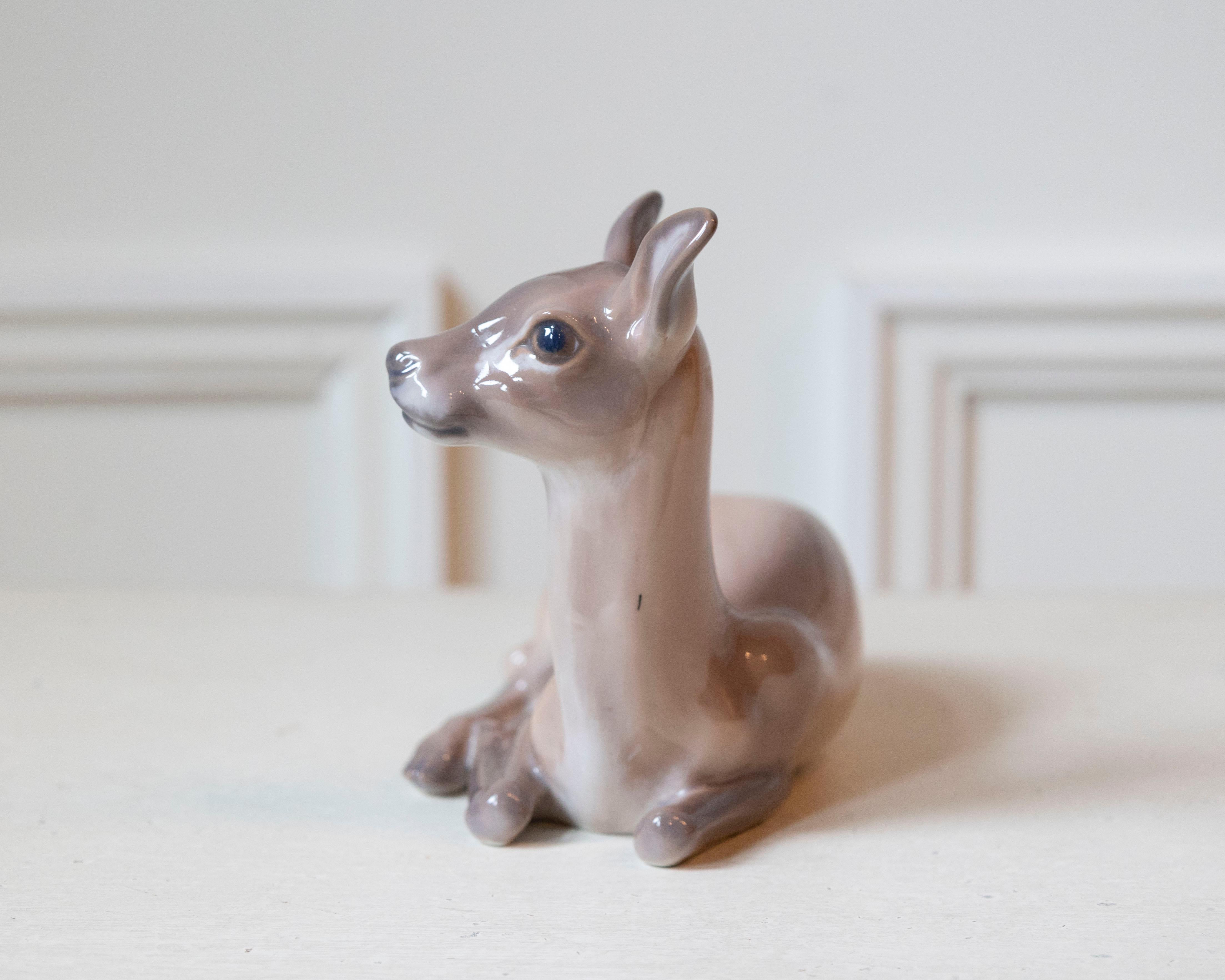 Danish Porcelain Deer by Dahl Jensen, Denmark For Sale