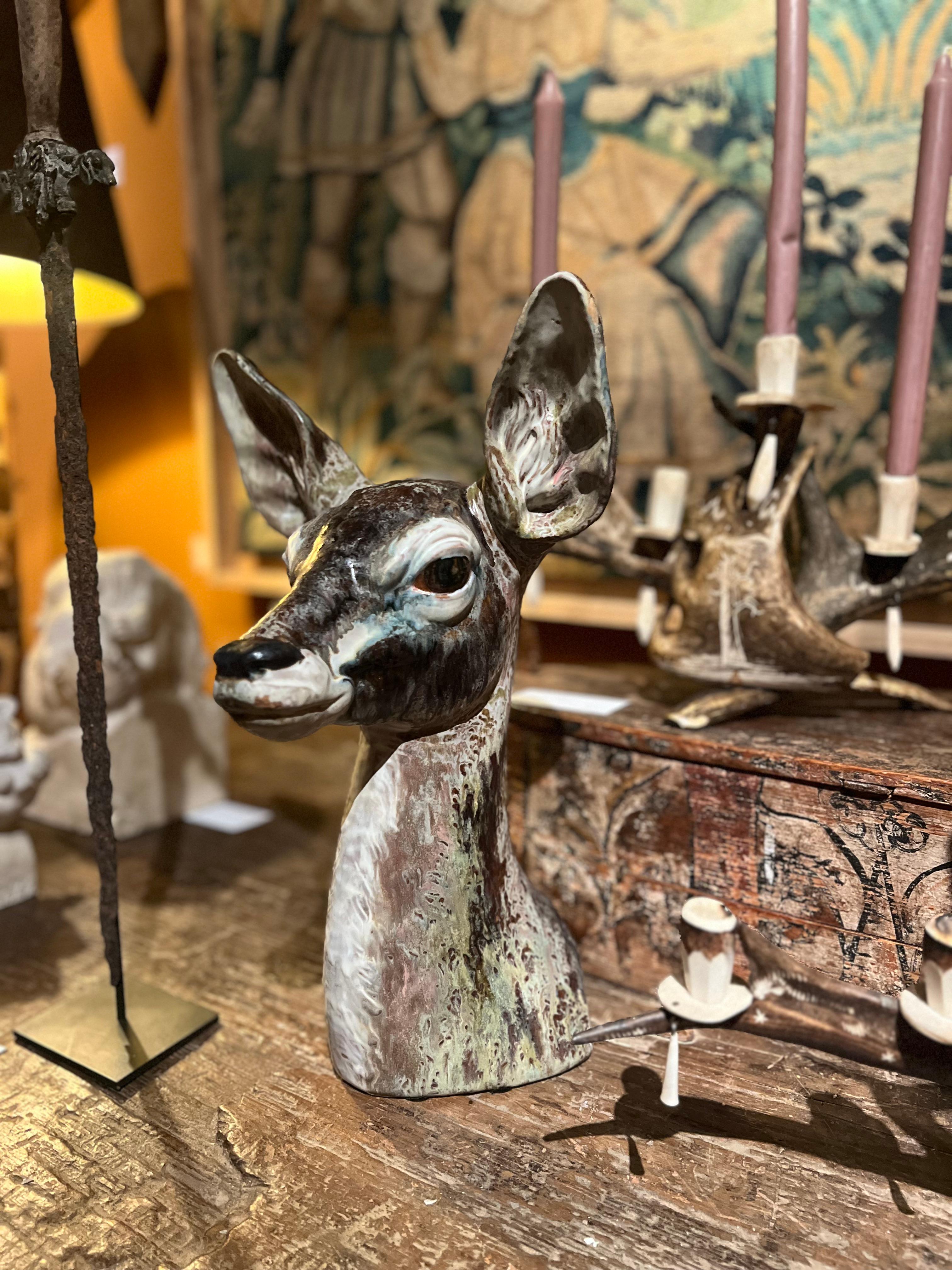 Other Porcelain Deer Head Sculpture by LLadro