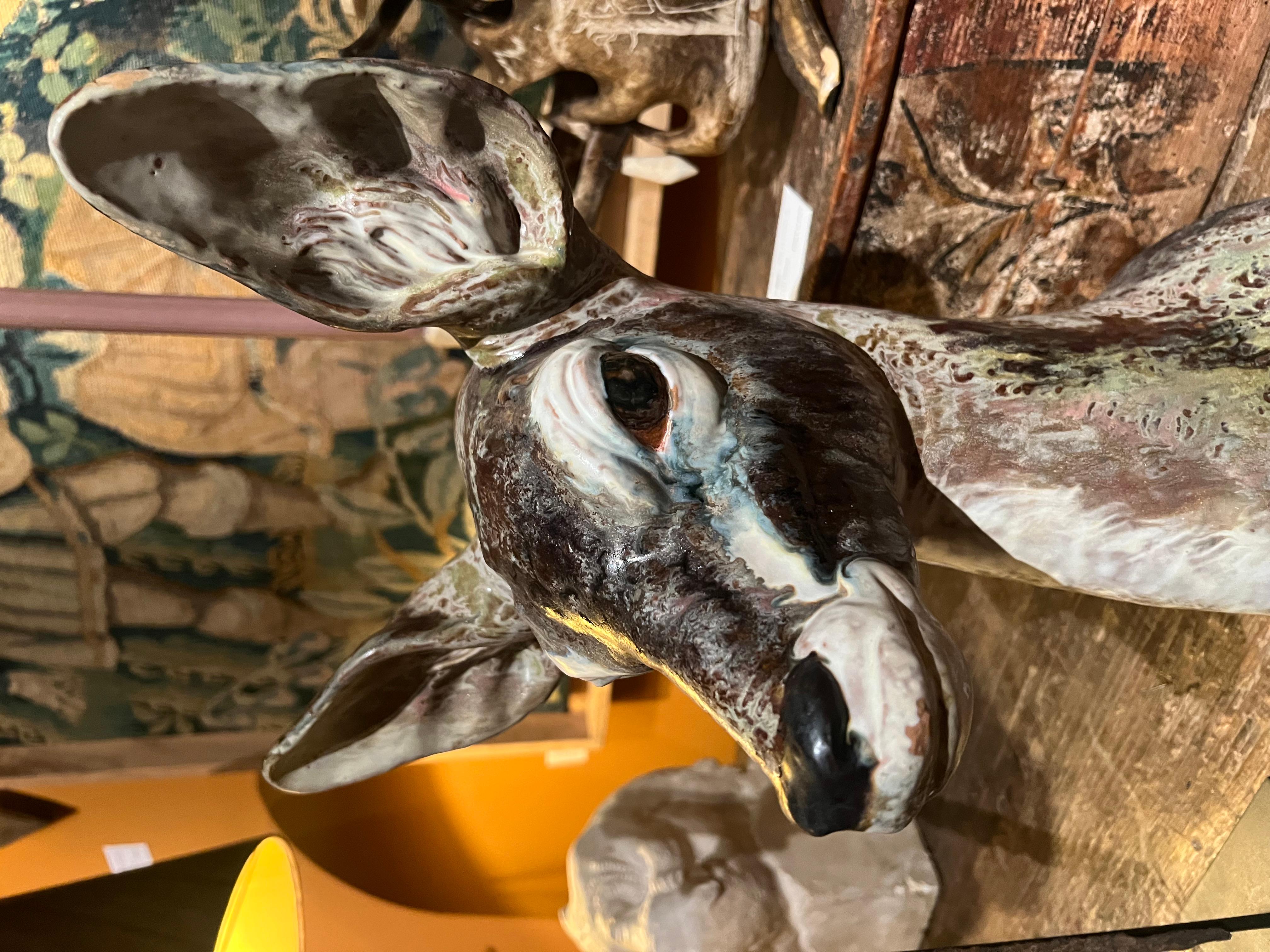 Glazed Porcelain Deer Head Sculpture by LLadro
