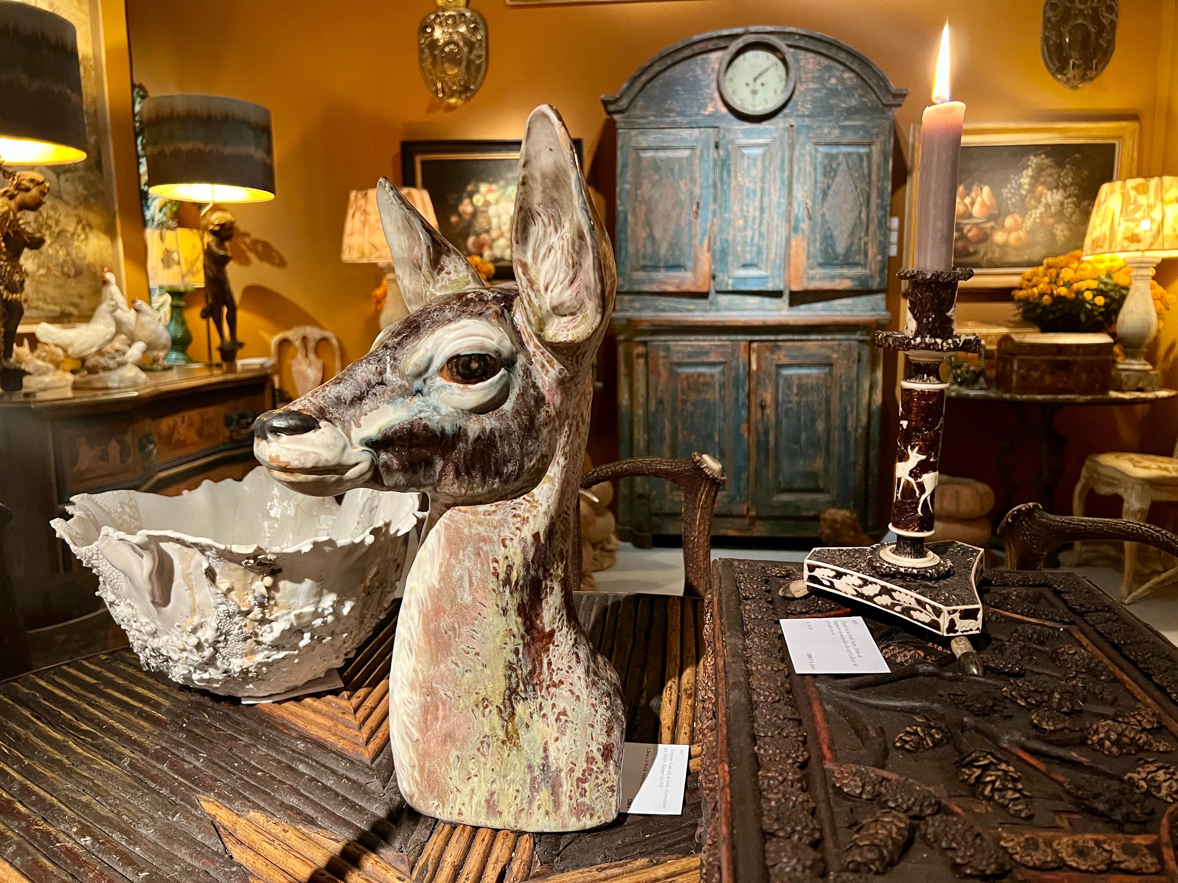 Porcelain Deer Head Sculpture by LLadro 1